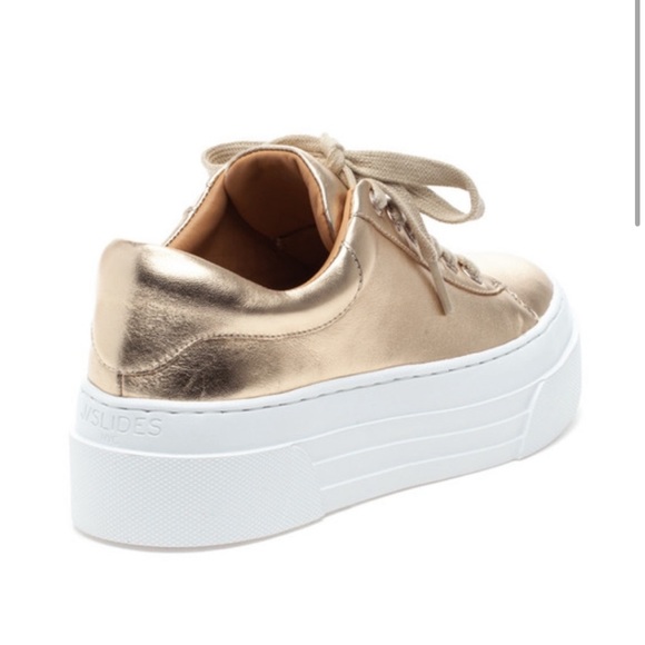 NWT J/SLIDES AMANDA Gold Metallic Sneaker - Picture 3 of 16